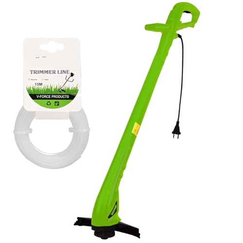 Image of Gigawatts 250W Corded Grass Trimmer and Trimmer Line Combo 1mm Portable Electric String Cutter Machine with Twin Line Bump Feed Spool & Heavy Duty Nylon Rope Bundle for Garden Lawn Trimming