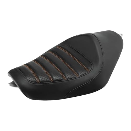 Asiento individual para conductor en naranja y negro para Sportster XL883 XL1200 48 72