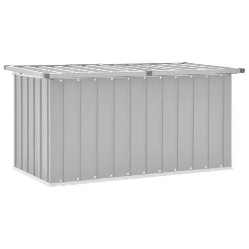 vidaXL Caja de Almacenaje para Jardín, Baúl para Cojines Almohadas Mantas, Cofre de Herramientas, Caja para Porche Patio Terraza, Gris