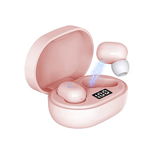 SLuB ワイヤレスヘッドセット Bluetooth5.4 イヤホン ワイヤレスイヤホン 自動ペアリング 自動電源ON/OFF 両耳 TWS 左右分離型 LEDバッテリー残電量表示 長時間待機 充電ケース付き 軽量 Siri対応 ノイズキャンセリング iPhone/iPad/Android対応(ピンク)