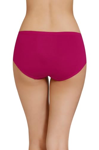 Image of ELEG & STILANCE Women's Mid-Rise Full Coverage Hipster Panties | Solid Print Underwear with Waistband | Daily Use Comfortable Innerwear