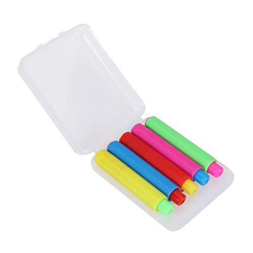 YEAHIBABY 5 pcs Porte-craie avec étui rigide de stockage, tableau noir réglable craie clip set pour les enfants fournitures de bureau scolaire 9,5x1,5 cm