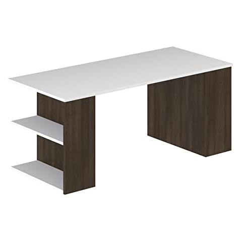 Movian Boss Desk with Shelves, Dark Oak Cover