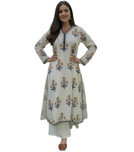 Tenue traditionnelle pour femme avec kurta droite et palazzo
