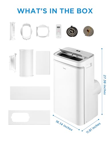 Midea 12,000 BTU ASHRAE (8,000 BTU DOE/SACC) Portable Air Conditioner, Cools up to 350 Sq.Ft., with Dehumidifier & Fan mode, Control with Remote, Amazon Alexa & Google Assistant, 2026 NEW - Image 7