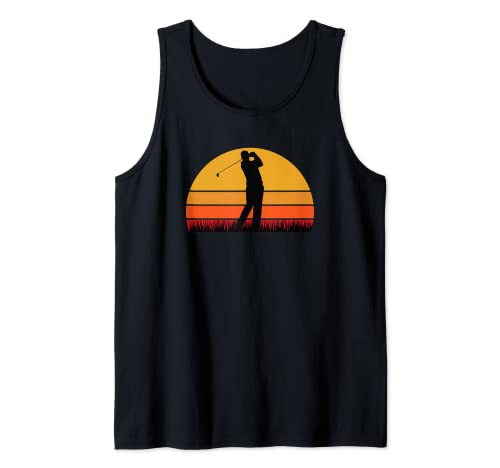 Golf Swing Hombre - Hombres Golfing Course Par Birdie Sunset Camiseta sin Mangas
