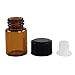 2ml Mini Amber Glass Bottles with Orifice Reducer and Cap for Essential Oils, Chemistry Lab Chemicals, Colognes & Perfumes (12 Pack)