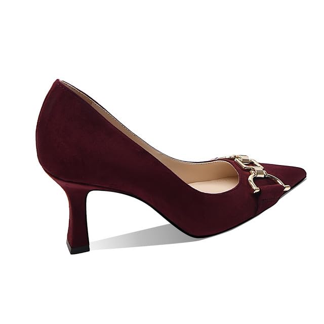 Image of Women's Closed Toe High Heels Dress Pointed Toe Wedding Pump Shoes Prom Bridal Work Office Pumps for Women