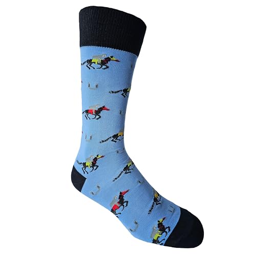 Men's Socks - Fun Novelty Design, Combed Cotton, Reinforced Toe & Heel, One Size (8-12)
