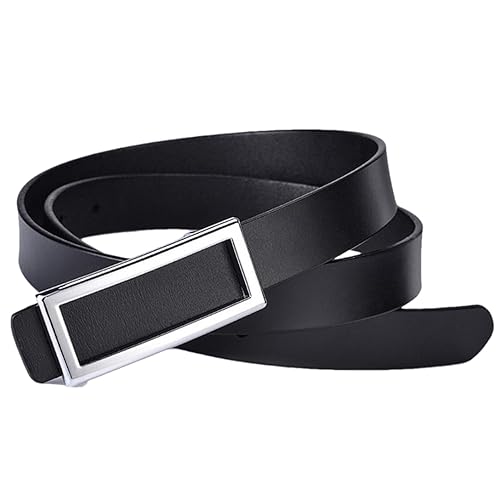 Pohullan Fashion Design Ladies Decorative Belt Slide Square Pattern Buckle Metal Leather Accessories