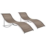 saunaliege kettler Farbe: Taupe / Braun und Grau vidaXL 2X Sonnenliege Klappbar Gartenliege Liegestuhl Liege Saunaliege Gartenmöbel Relaxliege Strandliege Lounge Garten Taupe Textilene
