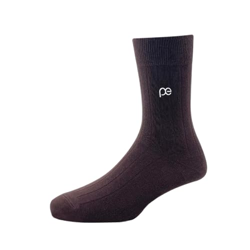Image of Peter England Men's Cotton Full Length Socks (Pack of 3) Brown, Navy, Black