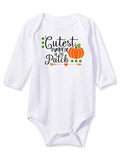 Loveternal Baby Boy Cutest Pumpkin in The Patch Onesies Newborn Girls Rompers Baby Boy Stuff Thanksgiving Gifts Unisex Onesies Long Sleeve Jumpsuit Halloween Outfits Clothes Bodysuits 3-6 Months