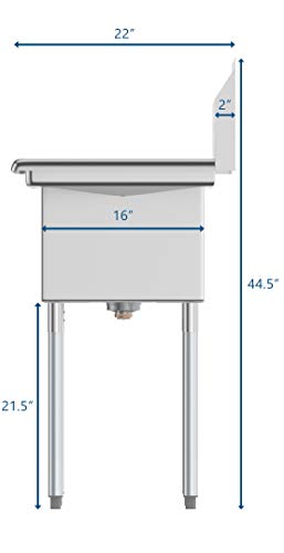 Koolmore SB141611-12B3 2 Compartment Stainless Steel Nsf Commercial Kitchen Prep & Utility Sink thumb #5
