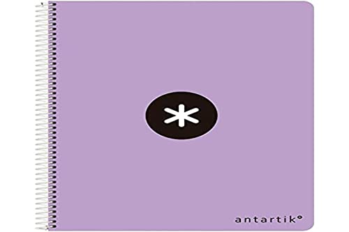 Cuaderno espiral liderpapel a4 antartik tapa dura 80h 100 gr cuadro 5mm color lavanda microperforado Cover