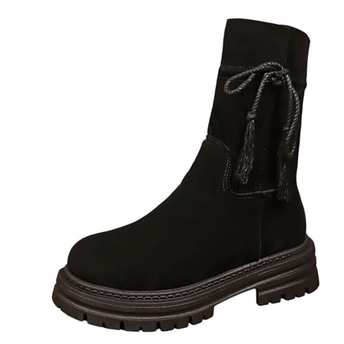 Bottes mi-mollets plissées pour femme qui ne serrent pas les jambes