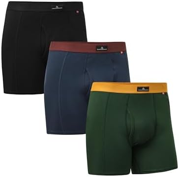 DANISH ENDURANCE Sport Boxershorts voor Heren, Droog Gevoel, Anti Schuren, met Normale of Lange Pijpen, 3-Pack, MC (1xBlack, 1xBlack/Red, 1xGreen/Purple), 2XL