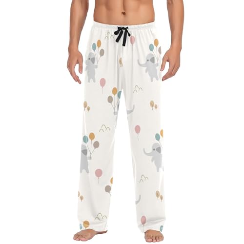Elephant Balloon Mens Pajama Pants Mens Pj Pants Comfy Cotton Pj Long Pant for Men with Pockets Size S-XXL2