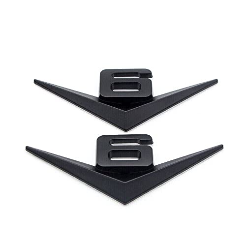 Image of 2X Metal V6 Logo Engine V-6 Emblem Car Trunk Fender Door Badge Sitcker Decal fits SUV Auto Truck Car Pickup (Black)
