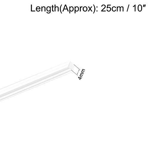 Image of uxcell Acrylic Square Rod,4mmx4mmx10inch Clear Plastic Rod Solid PMMA Bar