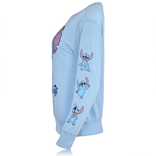 Ladies Lilo and Stitch Shirt - Ladies Classic Lilo and Stitch Long Sleeve Top with Sleeve Prints2