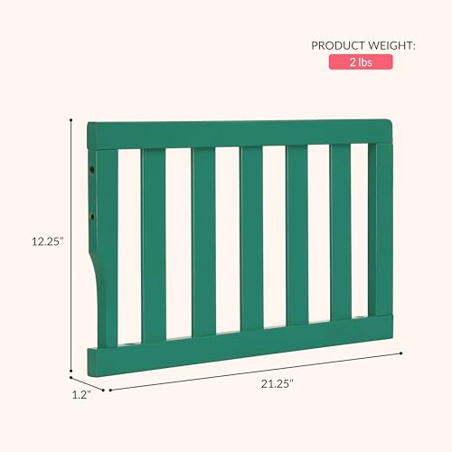 Image of Dream On Me Toddler Guard Rail for Convertible Crib, Solid Wood Bed Rail for Toddler Bed Conversion, Emerald
