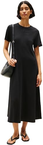 Tommy Hilfiger Damen-T-Shirt, Schwarz (Black), Medium