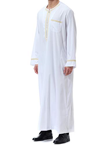 Islamic Mens Clothing Kaftan Maxi-Muslim Male Shirt Long Sleeve Abaya Dubai Cotton…3