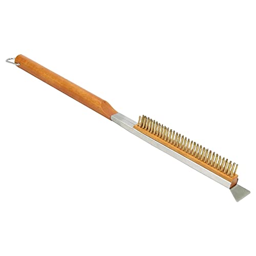 Pincel de forno de pizza com raspador - Pizza Stone Brush com raspador - Raspador de aço inoxidável