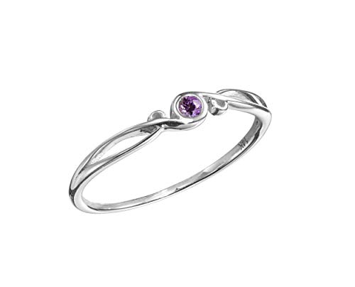 Amethyst engagement ring by Majade. February birthstone ring, Amethyst wedding ring, Purple wedding band. Handmade 14k white gold ring. Unique alternative engagement ring. Non diamond gemstone ring.