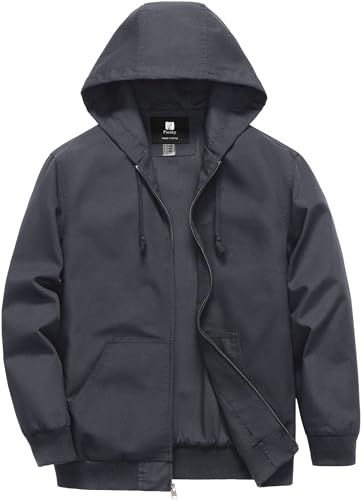 Pursky Jacket For Men Men's Work Coats Comfortable Cotton Lightweight Workwear Casual Canvas Jackets...