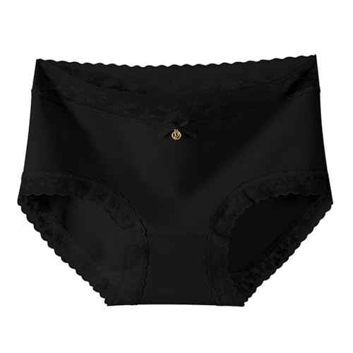 Lace Trim Hipster Panties for Women Comfortable Cotton Underwear Stretch High Waisted Ladies Cheeky Briefs