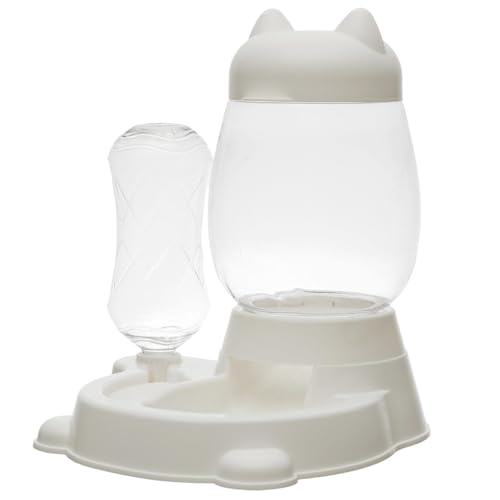 Dispensador automático de comida y agua para mascotas, práctico comedero automático para gatos y perros, color blanco