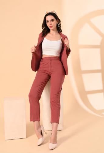 Image of Women's 3-Piece Cotton Blend Solid Suit Set