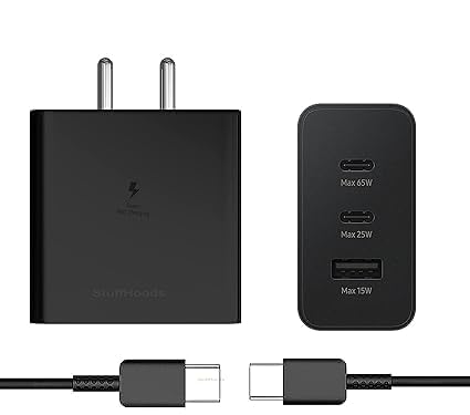 Image of Original 65W Fast Charger for Sam-Sung Galaxy S22+,S22 Ultra /S21FE / S21+ /S20 / S20+ / S20 Ultra / S20 FE 5G /M53 5G / M52 5G / M51 / M42 / F23 5G /F14 5g / F23 5g / A34 / A54 5g (DEC182)