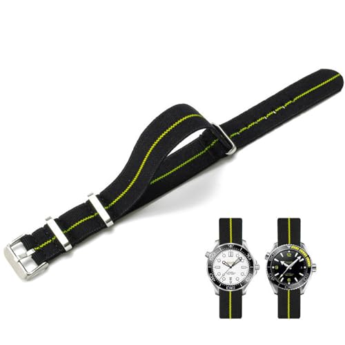 Niziruoup Watch Straps Elastic Nylon French Parachute NATO Nylon One Piece Military Replacement Strap for Men Women Brushed Stainless Steel Buckle Watch Strap 18 mm 20 mm 22 mm