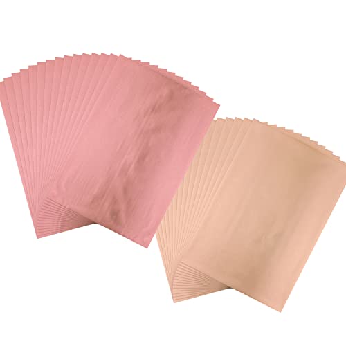 BAOFALI 100Pcs 7.9x11.4inch Toner Reactive Foil，Foil Paper for Toner Foiling Foil by Laser Printer and Laminator, for Scrapbooking Paper Crafts （ Pink+Rose Gold ）
