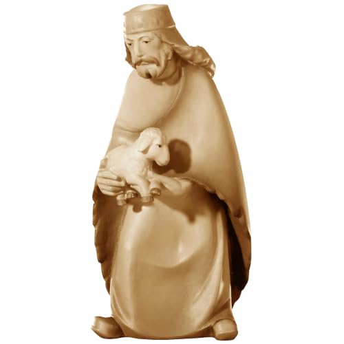Figurine de crèche berger avec mouton en bois pour Noël - 4