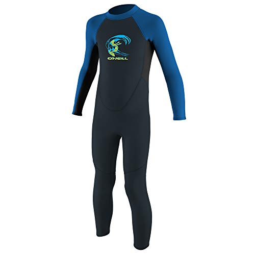 O'Neill Toddler Reactor-2 2mm Back Zip Full Wetsuit, Slate/Black/Ocean, 4
