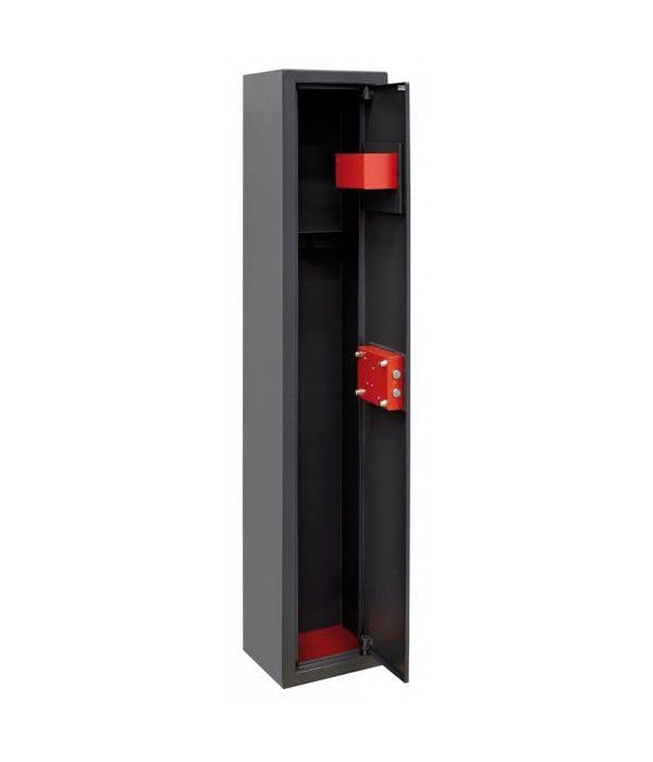Armadio Portafucili in Acciaio, 2 Posti, con Vano Porta Oggetti, 25x15x125 cm