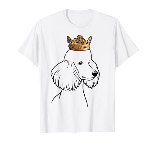 Poodle Dog Wearing Crown T-Shirt, Black