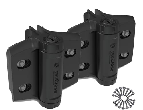 D&D TCHDRND2S3 TruClose Heavy Duty Round Post Gate Hinge, Black, 2 pcs