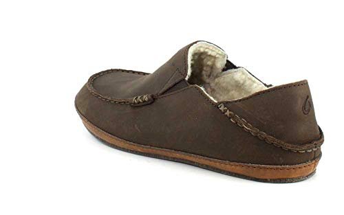 OLUKAI Moloa Slipper Men's Slippers, Premium Nubuck Leather Slip On Shoes, Shearling Lining & Gel Insert, Drop-In Heel… - Image 4