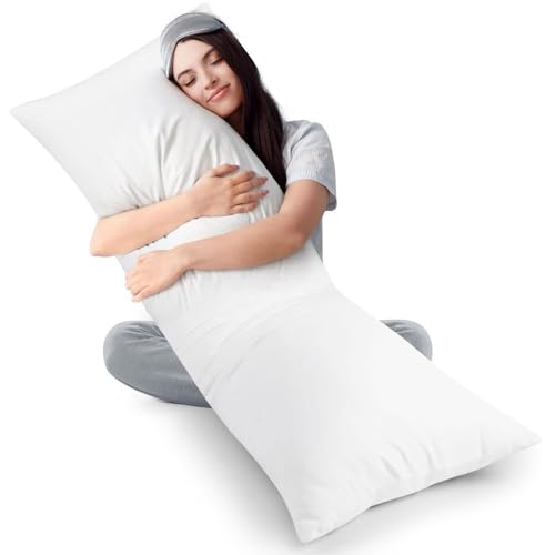 MH Traders Bloster Pillow (King(48x152cm)) Soft Hollowfibre Long Body Pillow for Maternity & Pregnancy Support, Orthopaedic Full Body Comfort, Anti-Allergy for Side & Back Sleepers