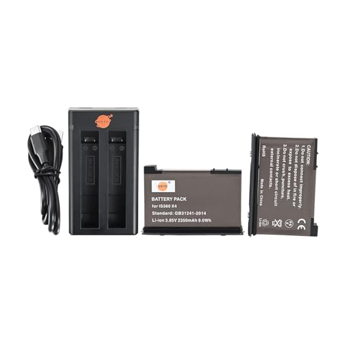 Accesorios Is360x4 kit de baterías recargables 2350mAh con cargador USB dual Is360 X4B