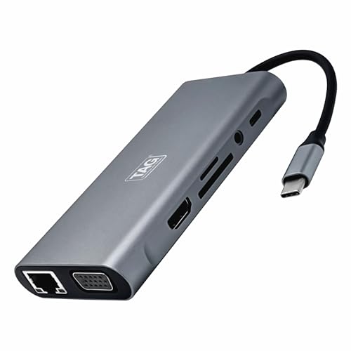 TAG 11 in 1 Type C Multiport Dock with 4K HDMI, 4 USB 3.0, VGA, 100W PD, SD/TF Card Reader, Upto 1000M RJ45 LAN, 3.5mm Audio | Compatible with All TypeC Devices PC, MacBook Pro Air, Laptops, Tablets (B0DBVR75TG) Amazon Price History, Amazon Price Tracker