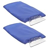MAGICLULU Lot de 2 Grattoirs à Glace Professionnels pour Voiture Moufles Élastique, Pelle à Neige Abs Résistante et Coupe Vent, Outil de Déneigement D’Hiver Pratique pour Pare Brise