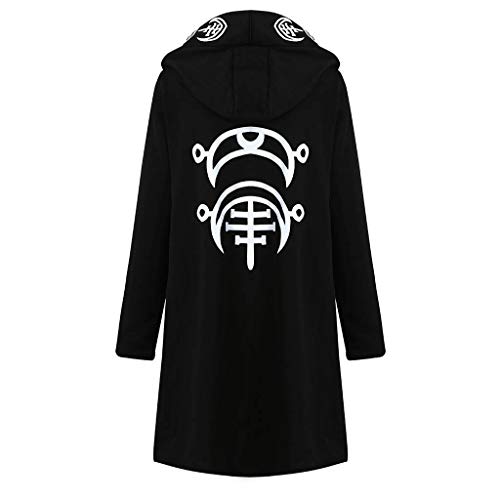 FRAUIT Damen Gothic T-Shirt Pullover Steampunk Schwarz Bluse Hoodie Sweatshirt Choker Top Kurzarm Shirt Kleid Moon Drucken Gothic Jacke Mantel Mode Oberteile Elegant Streetwear Festlich Kleidung