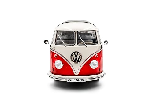 Volkswagen T1 21 Ventanas Rojo/Blanco 1:18 Solido miniatura 2
