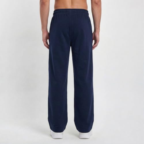 Image of MARK LOUIIS Men's Baggy Trackpants | Regular Fit Cotton Sweatpants with Drawstring Waist & Side Zipper Pockets | Oversized Casual Track Pants for Gym